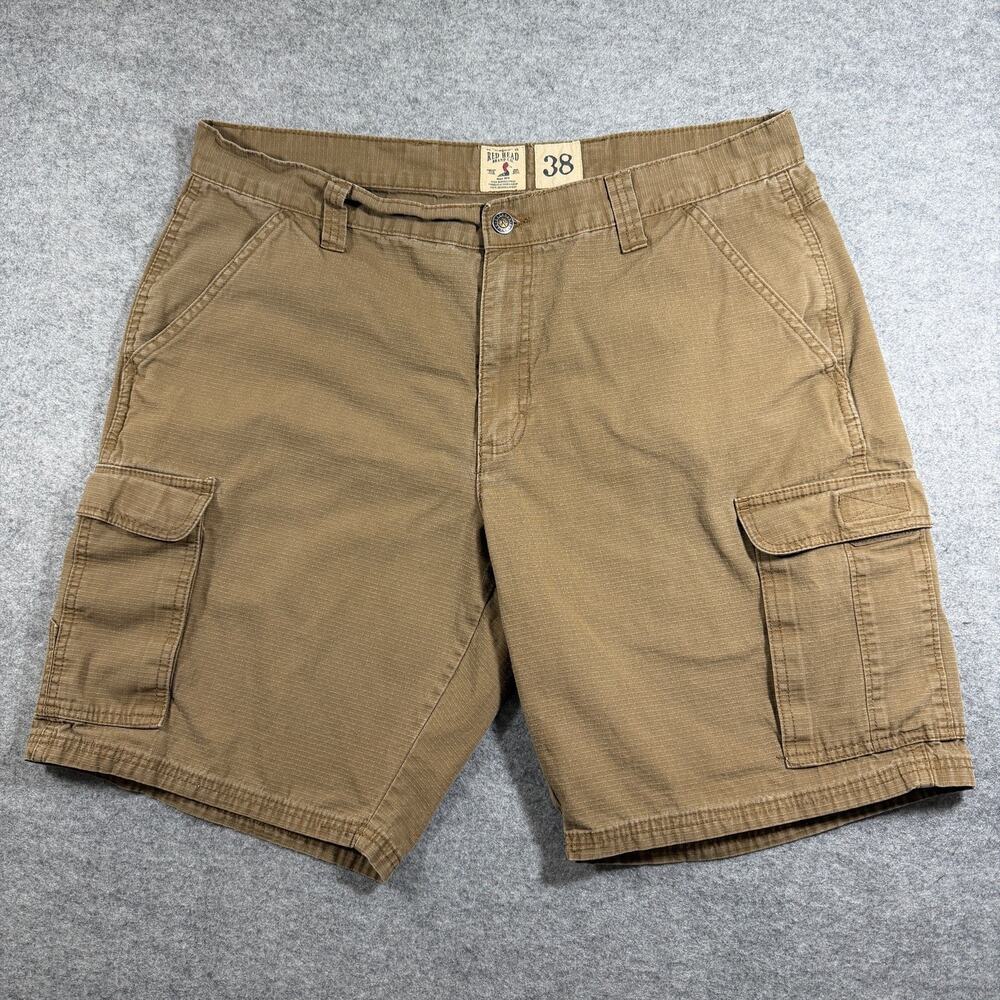 RedHead Cargo Shorts Mens 38 Dark Khaki Ripstop Utility Workwear Hunting Hiking